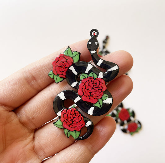 Snakes and Roses - ClartStudios - Polymer clay Jewellery