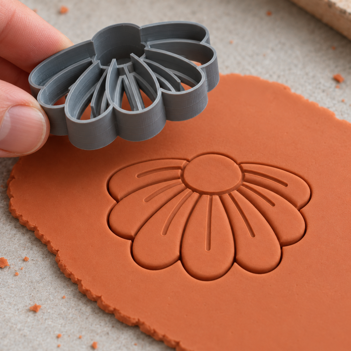 Half Daisy Polymer Clay Cutter | 120 - ClartStudios - Polymer clay Jewellery