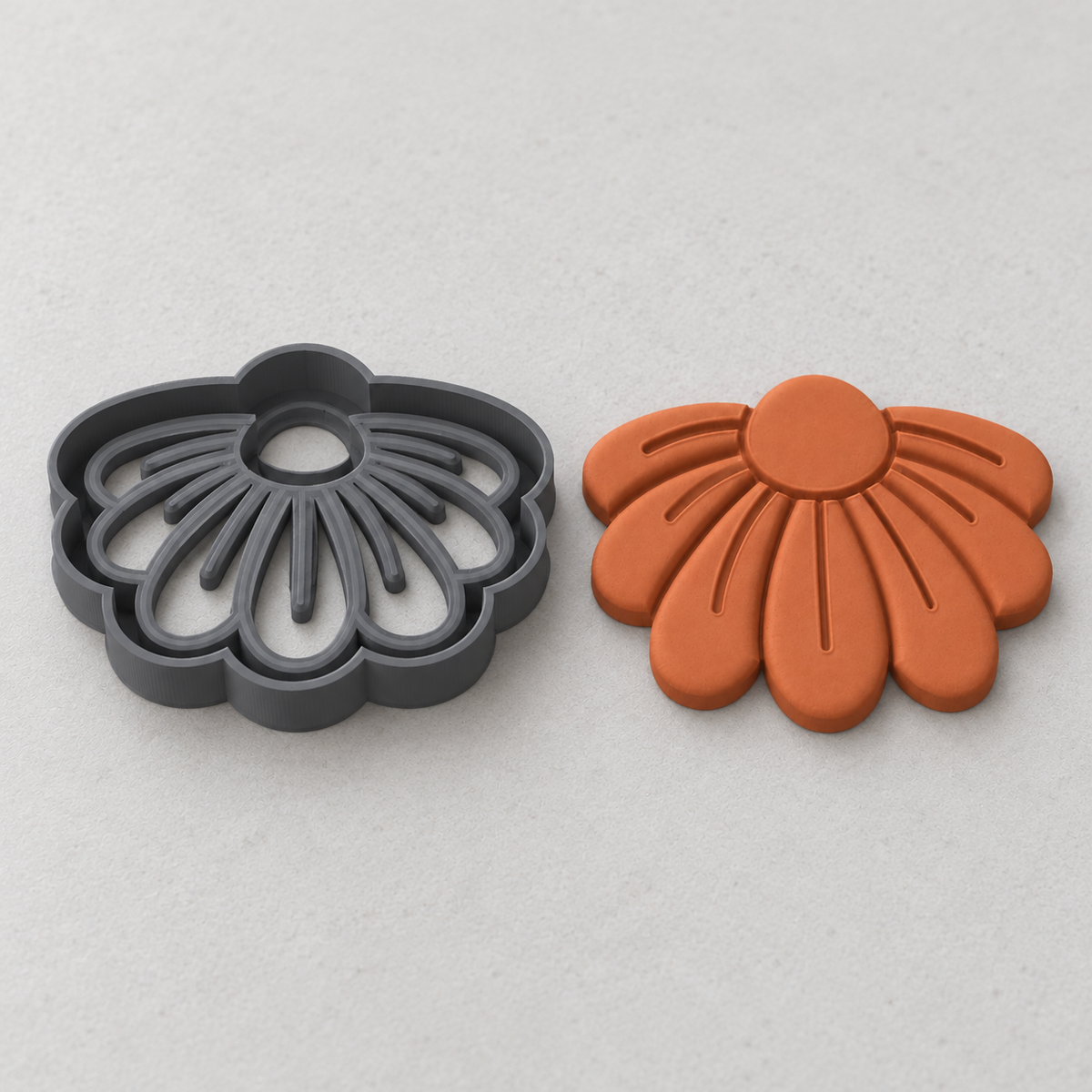 Half Daisy Polymer Clay Cutter | 120 - ClartStudios - Polymer clay Jewellery