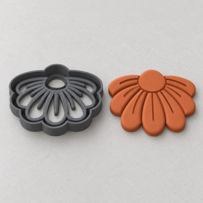 Half Daisy Polymer Clay Cutter | 120 - ClartStudios - Polymer clay Jewellery