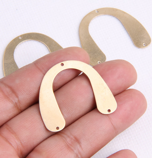 Raw Brass Organic Arch - ClartStudios - Polymer clay Jewellery
