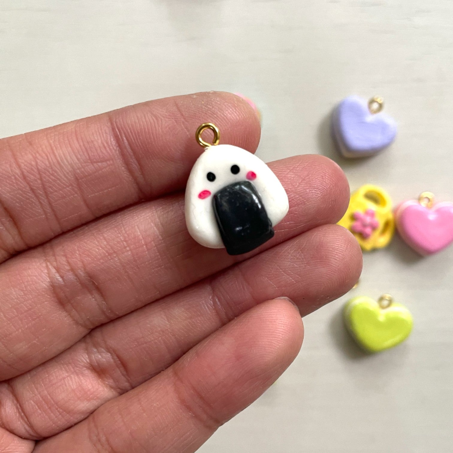 Onigiri Japanese Rice Ball Clay Charm - ClartStudios - Polymer clay Jewellery