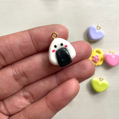 Onigiri Japanese Rice Ball Clay Charm - ClartStudios - Polymer clay Jewellery