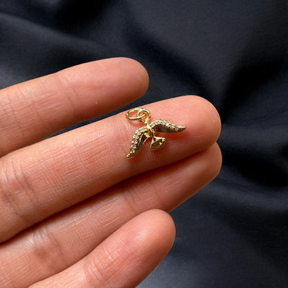 BTF100 - Zircon Multi Stone Phoenix 18k Gold Plated Brass Pendant (Anti Tarnish) (1pc) - ClartStudios - Polymer clay Jewellery