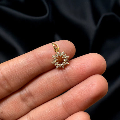 BTF18 - Zircon Multi Stone Concentric Snowflake 18k Gold Plated Brass Pendant (Anti Tarnish) (1pc) - ClartStudios - Polymer clay Jewellery