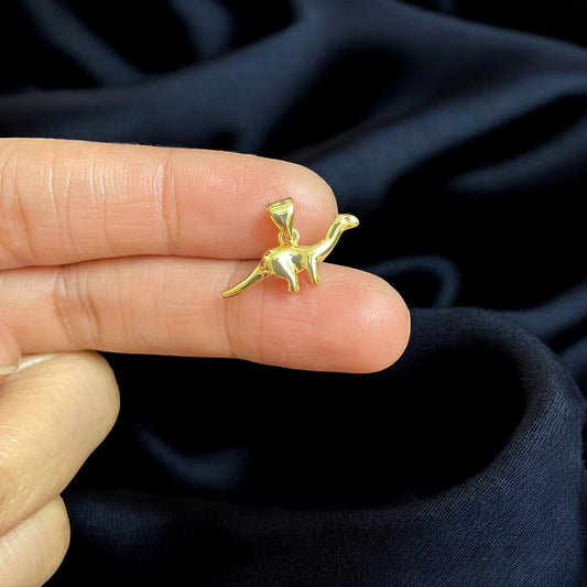 BTF06 - Dinosaur 18k Gold Plated Brass Pendant (Anti Tarnish) (1pc) - ClartStudios - Polymer clay Jewellery