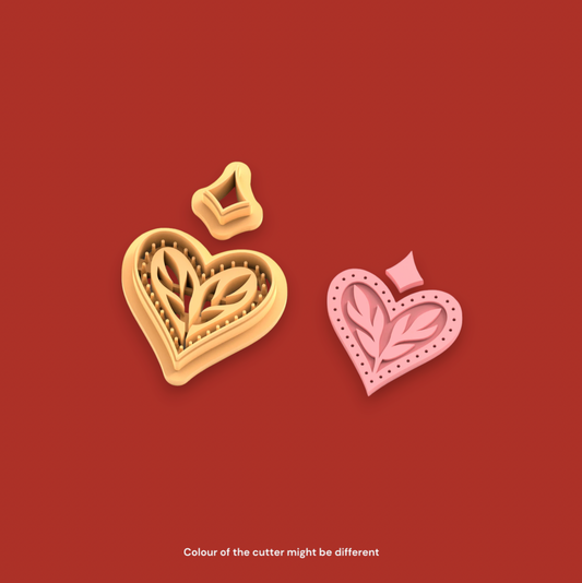 VE24- Mexican Heart Combo Clay Cutter |  Valentine Theme Clay Cutters (2pc Set) - ClartStudios - Polymer clay Jewellery