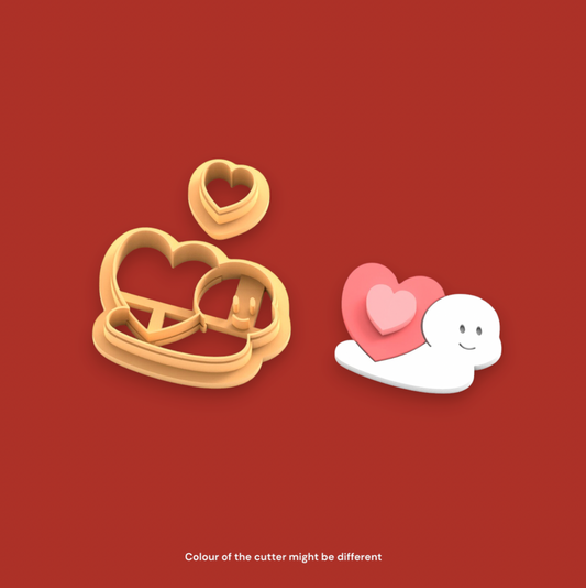 VE28- Snail Heart Clay Cutter |  Valentine Theme Clay Cutters (2pc Set) - ClartStudios - Polymer clay Jewellery