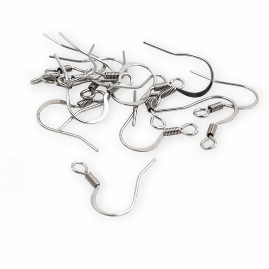 SS53 Stainless Steel Classic Fish Hooks (Pack of 2 Pairs) - ClartStudios - Polymer clay Jewellery