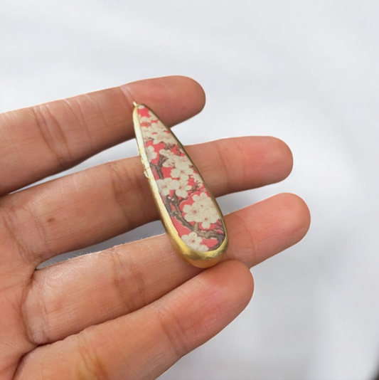 Cherry Blossom - Cold Porcelain Charms Pendant (Without Chain) - ClartStudios - Polymer clay Jewellery