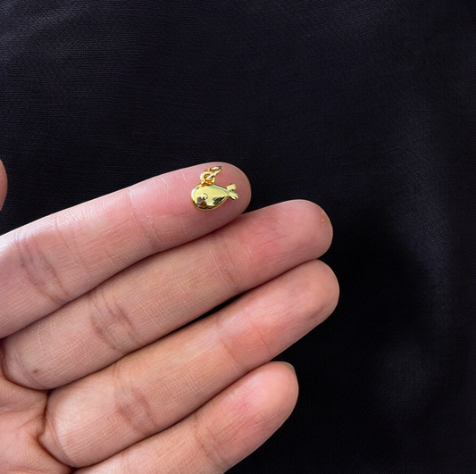 BTF68 - Little Fish 18k Gold Plated Brass Pendant (Anti Tarnish) (1pc) - ClartStudios - Polymer clay Jewellery