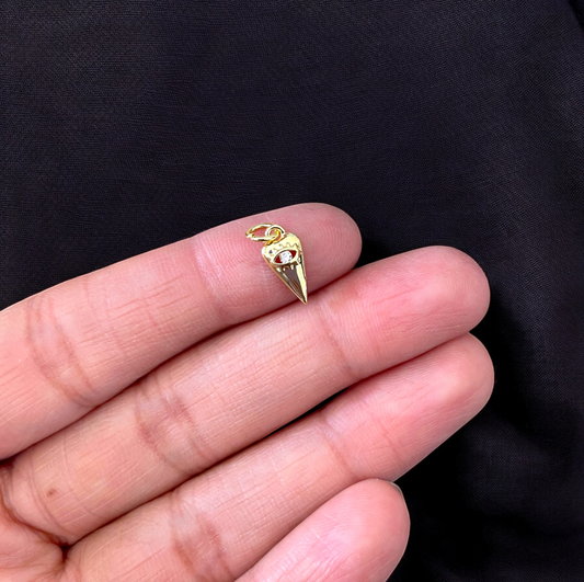 BTF84 - Evil Eye Heart with Zircon Gold Plated Brass Pendant (Anti Tarnish) (1pc) - ClartStudios - Polymer clay Jewellery