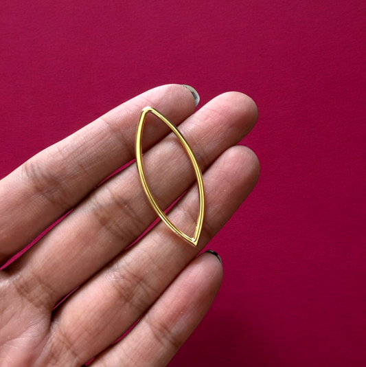 RB03 - Pack of 4 - Pointed Oval Hollow Bezel / Charm - ClartStudios - Polymer clay Jewellery