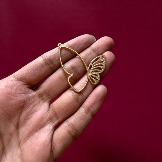 RB06 - Pack of 4 - Golden Butterfly Hollow Bezel / Charm - ClartStudios - Polymer clay Jewellery