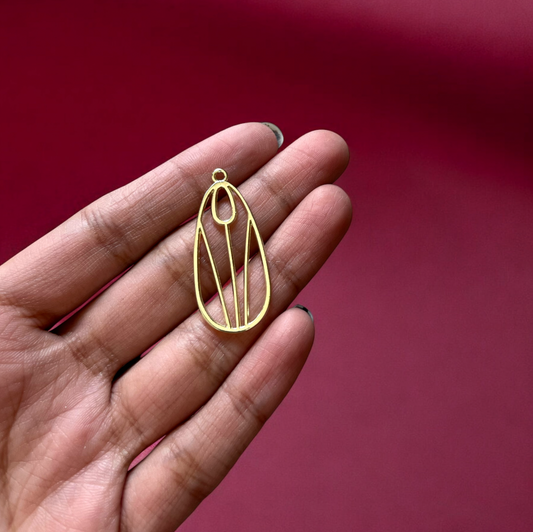 RB07 - Pack of 4 - Tulip Hollow Bezel / Charm - ClartStudios - Polymer clay Jewellery