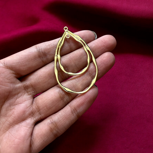 RB08 - Pack of 2 - Double Drop Hollow Bezel / Charm - ClartStudios - Polymer clay Jewellery