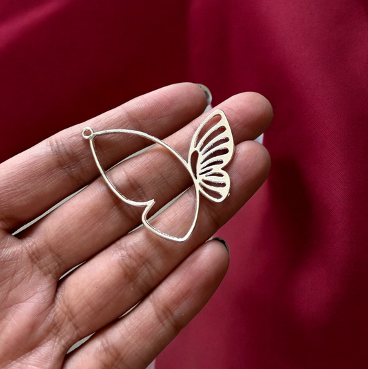 RB10 -Pack of 4 -  Silver Butterfly Hollow Bezel / Charm - ClartStudios - Polymer clay Jewellery