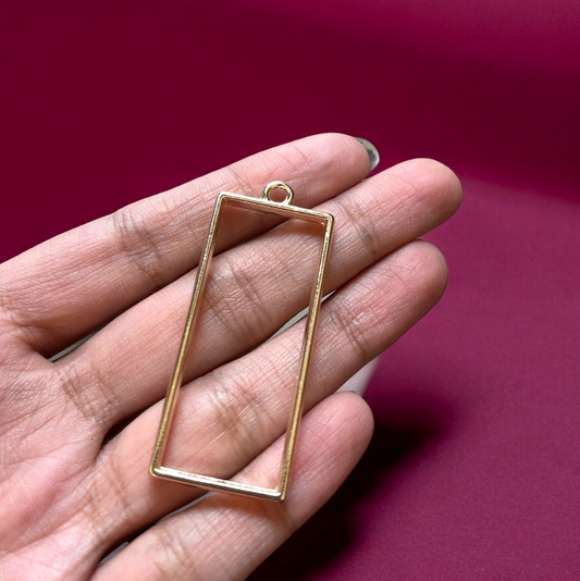 RB14 - Pack of 4 - Tall Rectangle Hollow Pendant / Bezel / Charm - ClartStudios - Polymer clay Jewellery