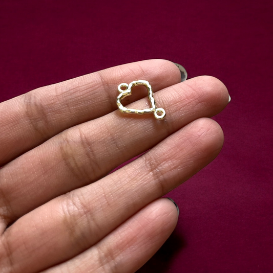 RB17 - Heart Hollow Connector / Bezel / Charm - ClartStudios - Polymer clay Jewellery