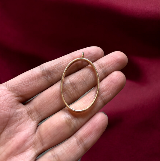 RB24 - Oval Hollow Pendant / Bezel / Charm - ClartStudios - Polymer clay Jewellery