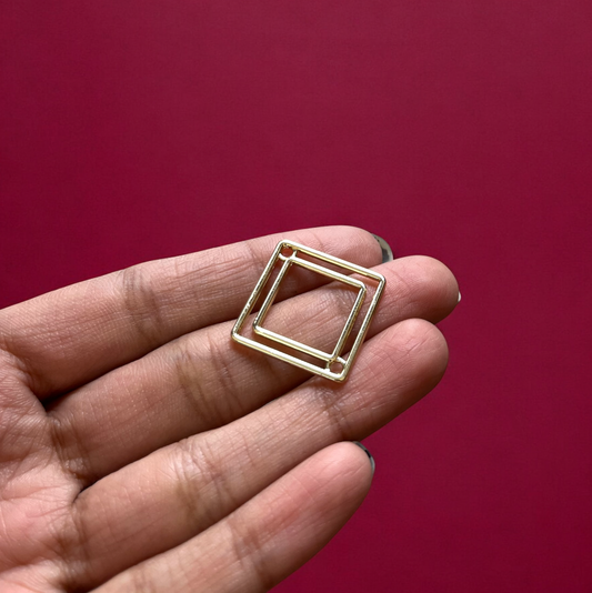 RB23 - Double Square Hollow Pendant / Bezel / Charm - ClartStudios - Polymer clay Jewellery