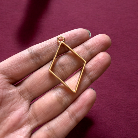 RB26 - Rombus Hollow Pendant / Bezel / Charm - ClartStudios - Polymer clay Jewellery