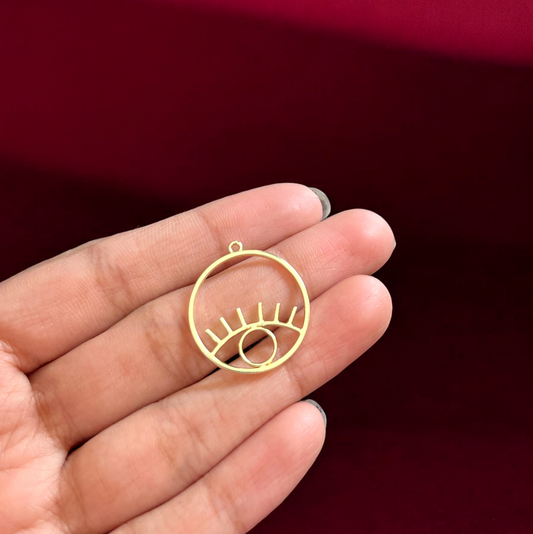 RB30 - Eye in a Circle Hollow Pendant / Bezel / Charm - ClartStudios - Polymer clay Jewellery