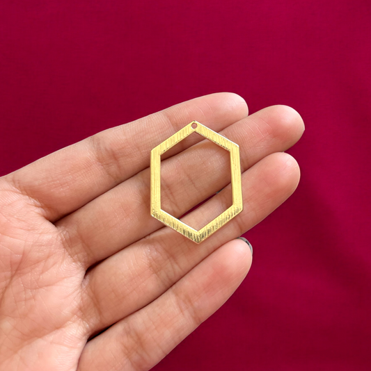 RB32 - Hexagon Hollow Pendant / Bezel / Charm - ClartStudios - Polymer clay Jewellery