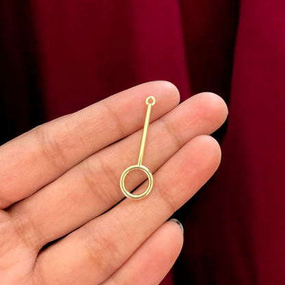 RB34 - Circle Bezel With Dangle Hollow Pendant / Bezel / Charm - ClartStudios - Polymer clay Jewellery