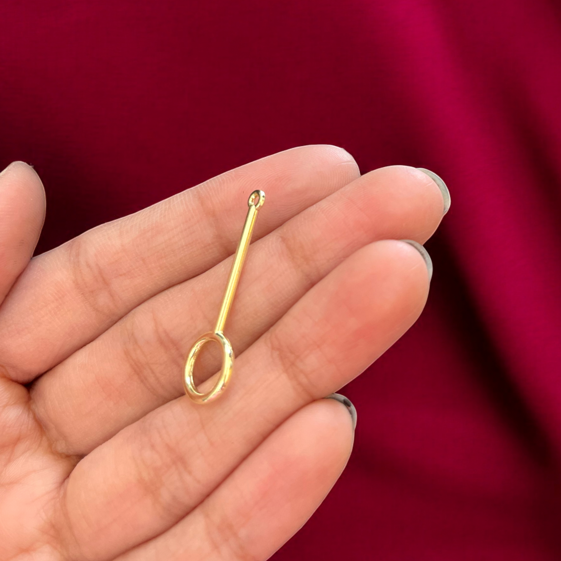 RB34 - Circle Bezel With Dangle Hollow Pendant / Bezel / Charm - ClartStudios - Polymer clay Jewellery