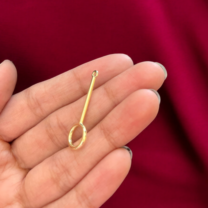 RB34 - Circle Bezel With Dangle Hollow Pendant / Bezel / Charm - ClartStudios - Polymer clay Jewellery