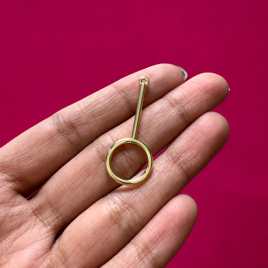 RB36 -  Circle Bezel With Dangle Hollow Pendant / Bezel / Charm - ClartStudios - Polymer clay Jewellery