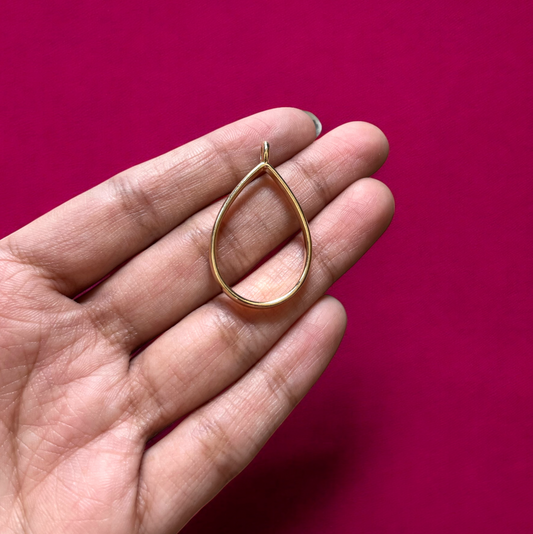 RB40 - Drop Hollow Pendant / Bezel / Charm - ClartStudios - Polymer clay Jewellery