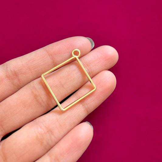 RB41 - Square Hollow Pendant / Bezel / Charm - ClartStudios - Polymer clay Jewellery