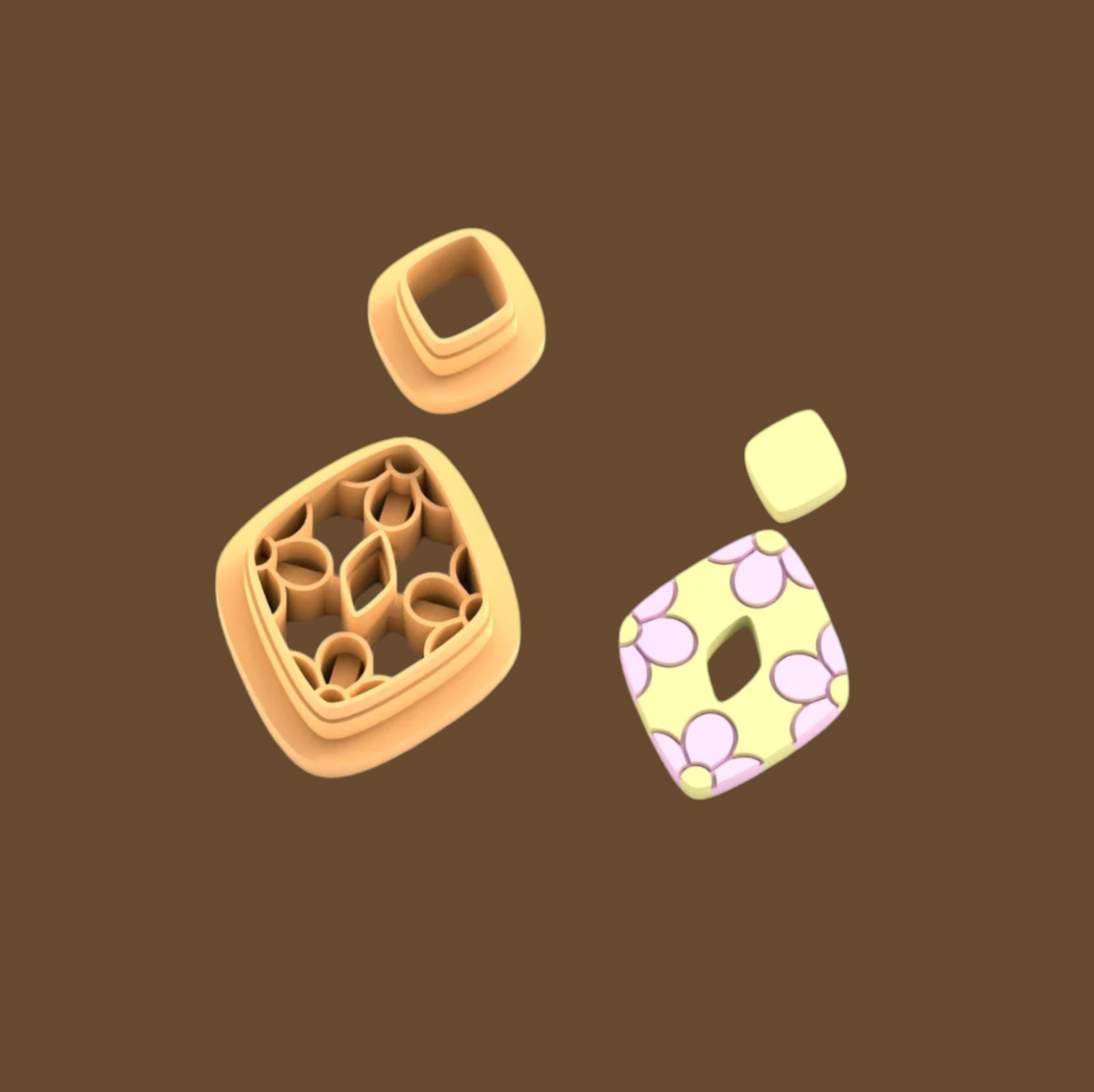 FC09 - Flower Ornament Clay Cutter | Floral Collection 2025 - ClartStudios - Polymer clay Jewellery