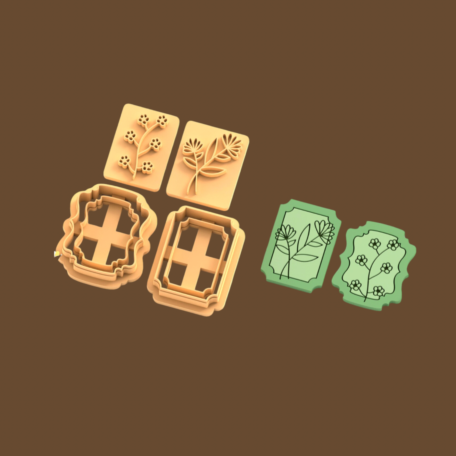 FC19 - Flower Stamp Сhamomile And Frame Set Clay Cutter | Spring Collection 2025 - ClartStudios - Polymer clay Jewellery