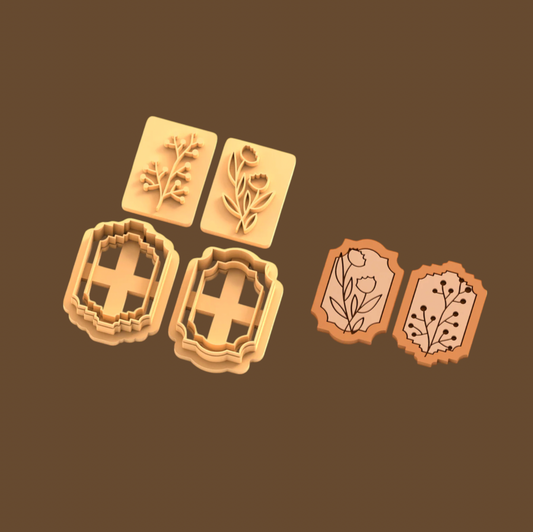 FC17 - Flower Stamp Tulip and Frame Set Clay Cutter | Spring Collection 2025 - ClartStudios - Polymer clay Jewellery