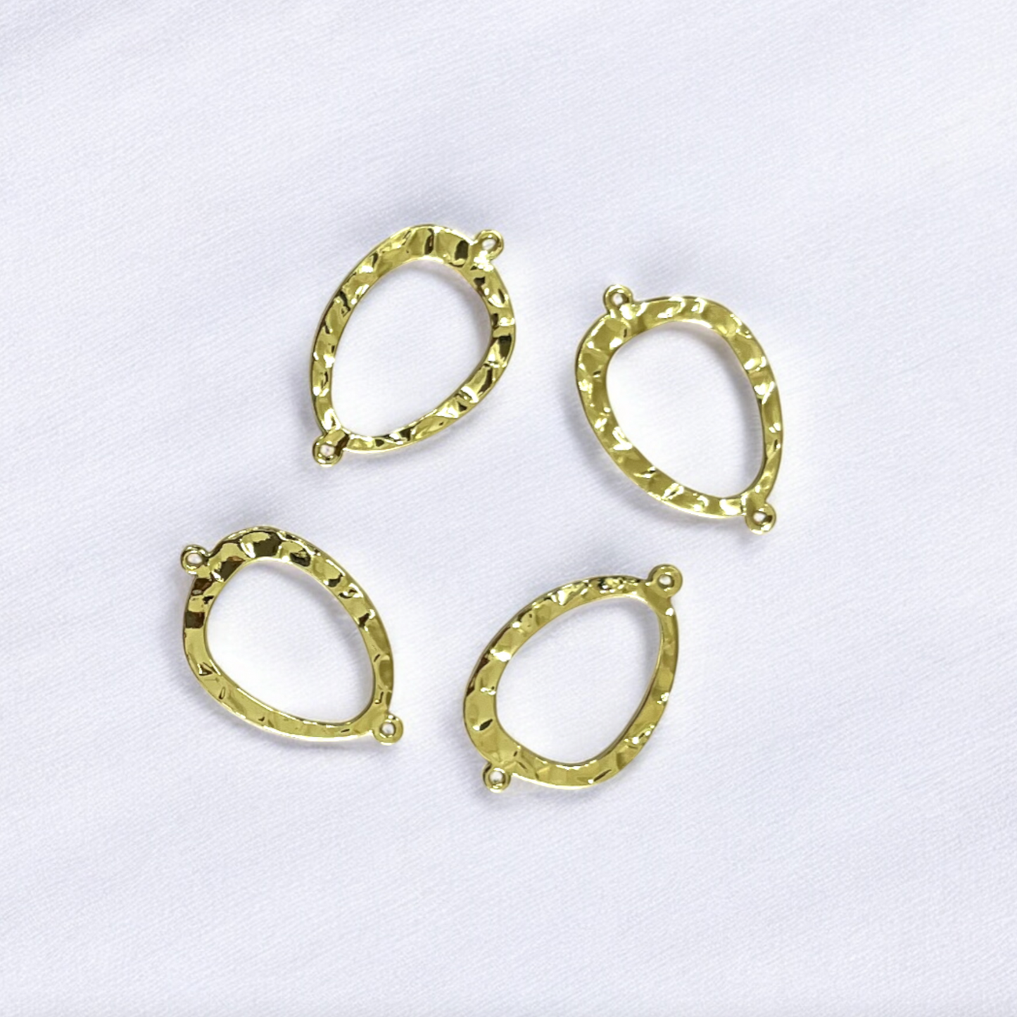 RB61 - Pack of 4 - Organic Drop  Hollow Bezel / Charm - ClartStudios - Polymer clay Jewellery