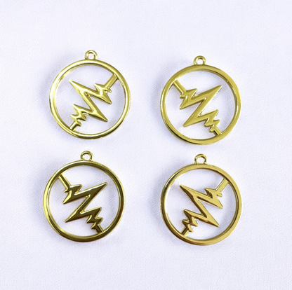 RB52 - Pack of 4 - Heart Beat Alloy Hollow Bezel/Charm - ClartStudios - Polymer clay Jewellery