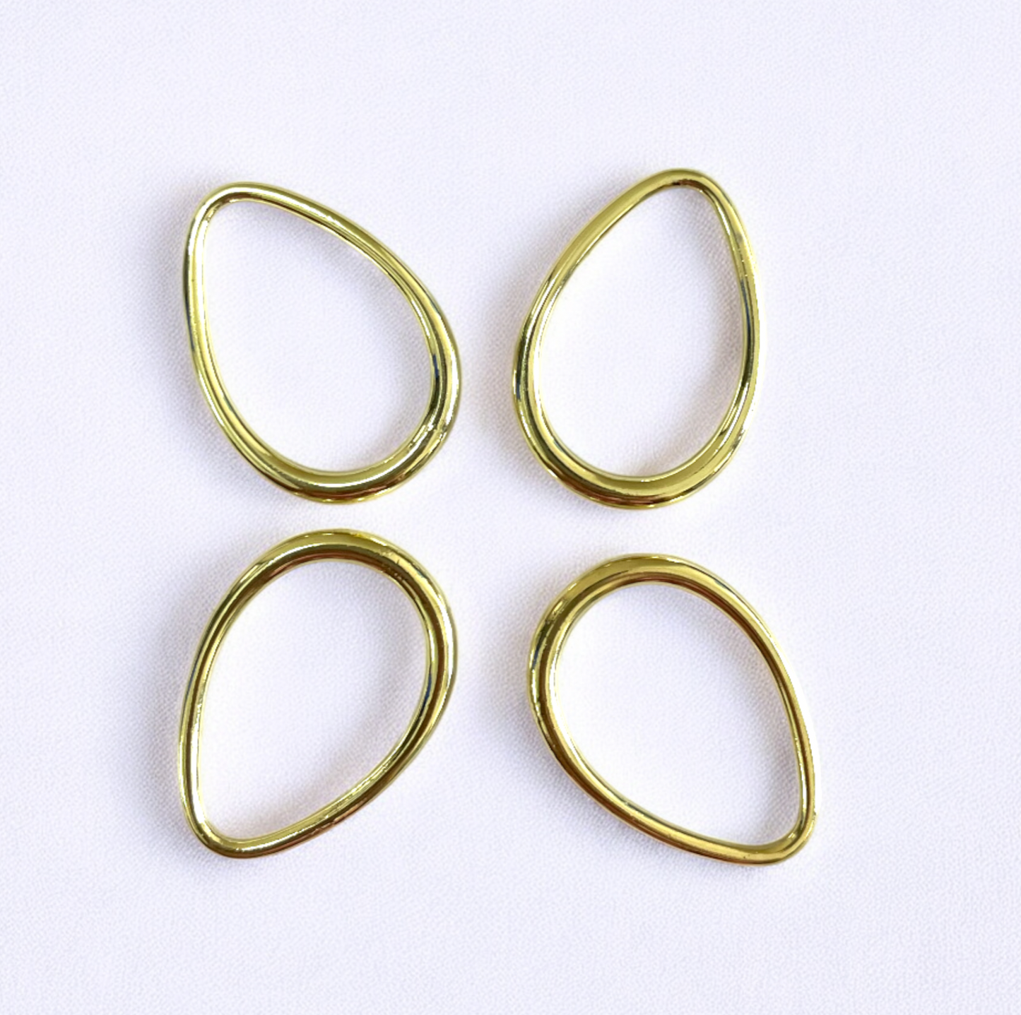 RB53  - Pack of 4 - Drop Alloy Hollow Bezel / Charm - ClartStudios - Polymer clay Jewellery