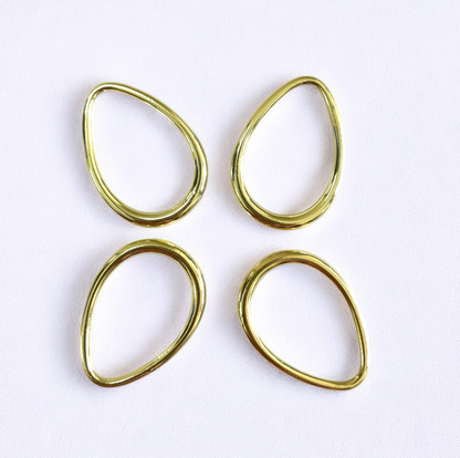 RB53  - Pack of 4 - Drop Alloy Hollow Bezel / Charm - ClartStudios - Polymer clay Jewellery