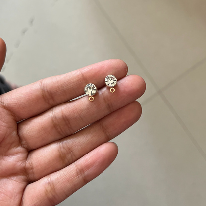 SS61-  Pack of 10 - Alloy Classic Rhinestone Studs - ClartStudios - Polymer clay Jewellery