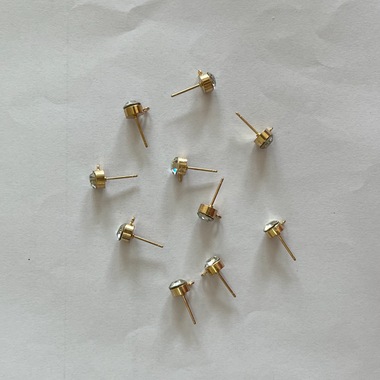 SS61-  Pack of 10 - Alloy Classic Rhinestone Studs - ClartStudios - Polymer clay Jewellery
