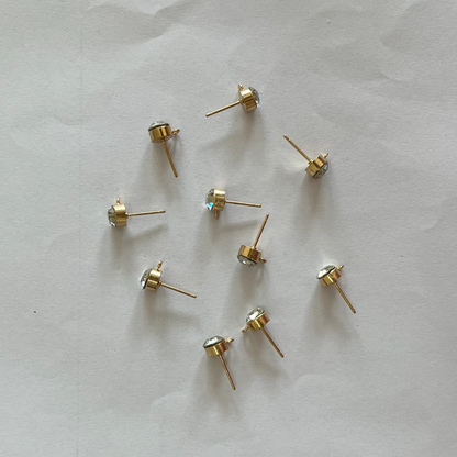 SS61-  Pack of 10 - Alloy Classic Rhinestone Studs - ClartStudios - Polymer clay Jewellery