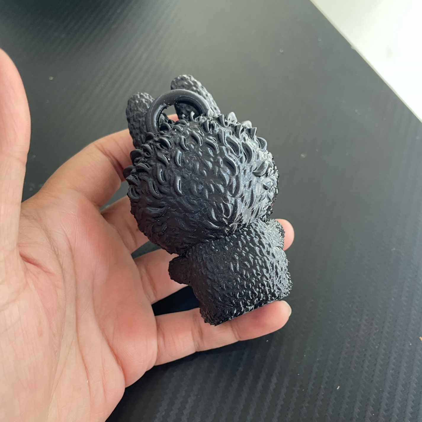 3D Printed Labubu Charm – Black (Dispatch Time 4-5 days) - ClartStudios - Polymer clay Jewellery