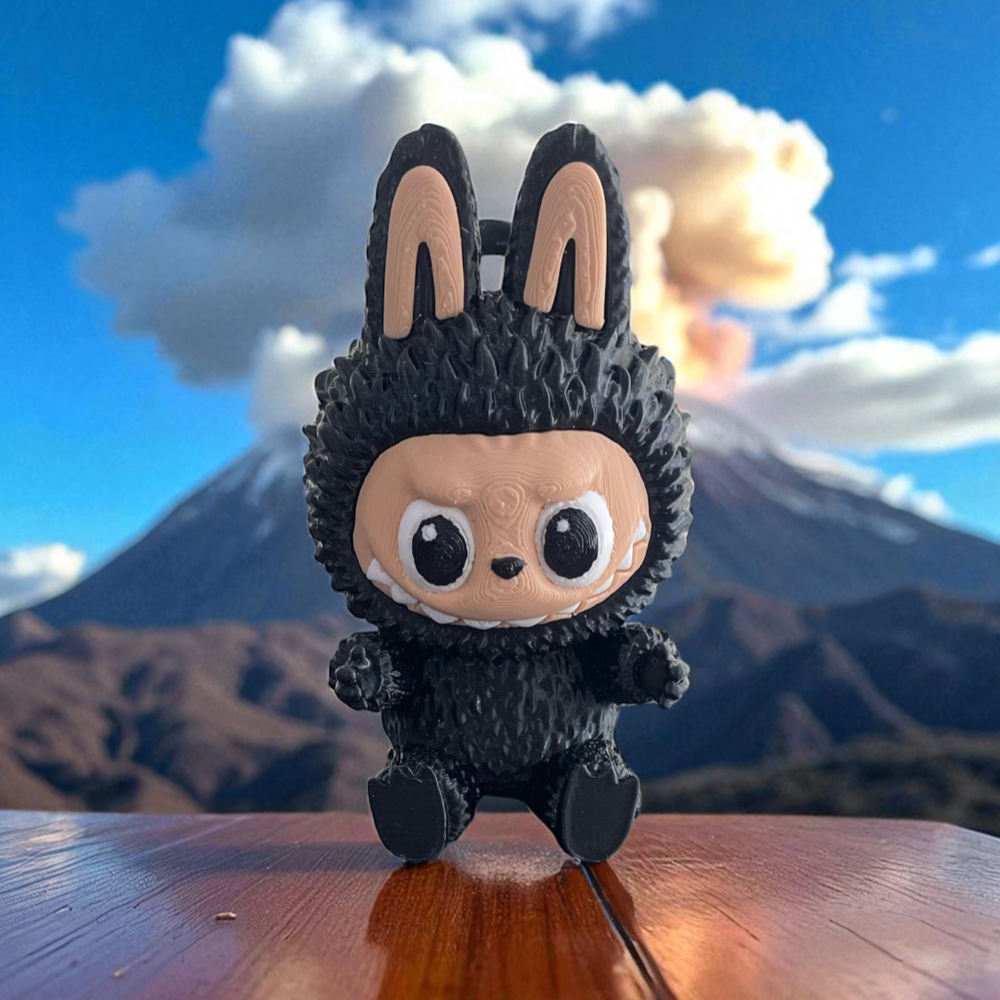 3D Printed Labubu Charm – Black (Dispatch Time 4-5 days) - ClartStudios - Polymer clay Jewellery