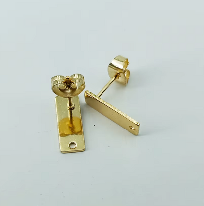 SS.32 (Pack of 2 pairs) Rounded Rectangle Stainless Steel Studs Earrings (Anti Tarnish) - ClartStudios - Polymer clay Jewellery