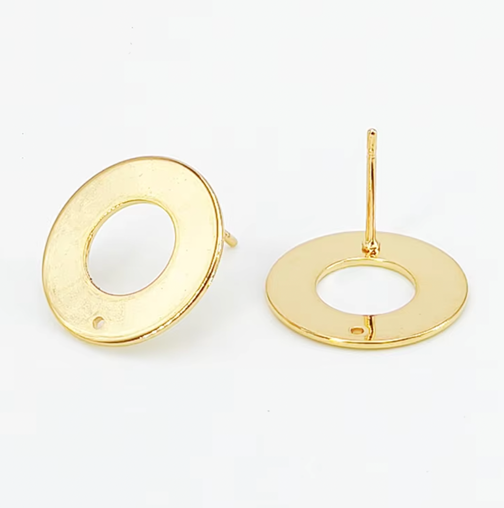 SS.27 (Pack of 2 pairs) Polo Circle Stainless Steel Studs Earrings (Anti Tarnish) - ClartStudios - Polymer clay Jewellery