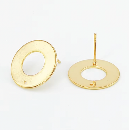 SS.27 (Pack of 2 pairs) Polo Circle Stainless Steel Studs Earrings (Anti Tarnish) - ClartStudios - Polymer clay Jewellery