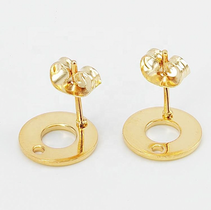 SS.27 (Pack of 2 pairs) Polo Circle Stainless Steel Studs Earrings (Anti Tarnish) - ClartStudios - Polymer clay Jewellery